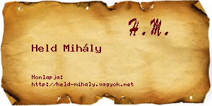 Held Mihály névjegykártya