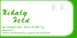 mihaly held business card